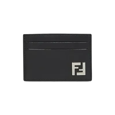 FENDI Slim Squared FF Card Holder "Black"