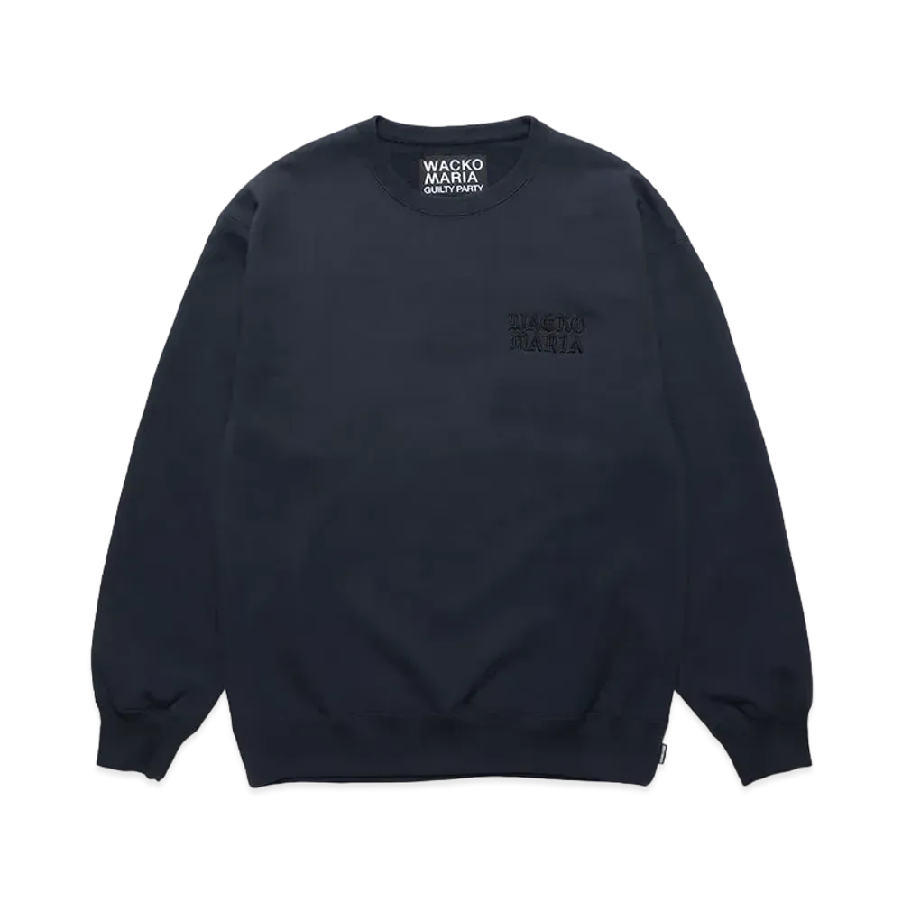 WACKO MARIA Heavy Weight Crew Neck Sweat Shirt "Navy"
