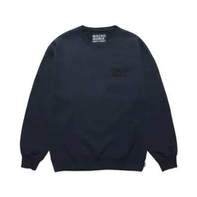 WACKO MARIA Heavy Weight Crew Neck Sweat Shirt "Navy"
