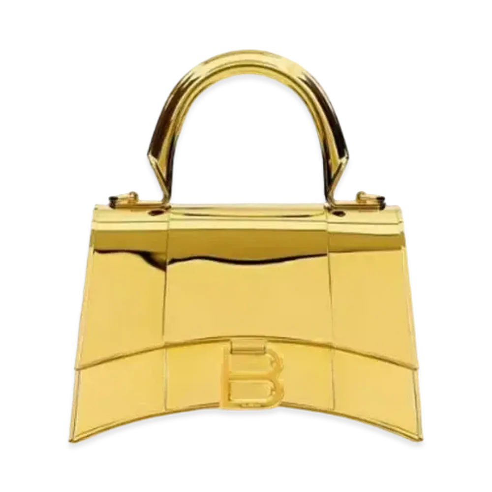 BALENCIAGA Hourglass Metal Plus XS Handbag "Gold"