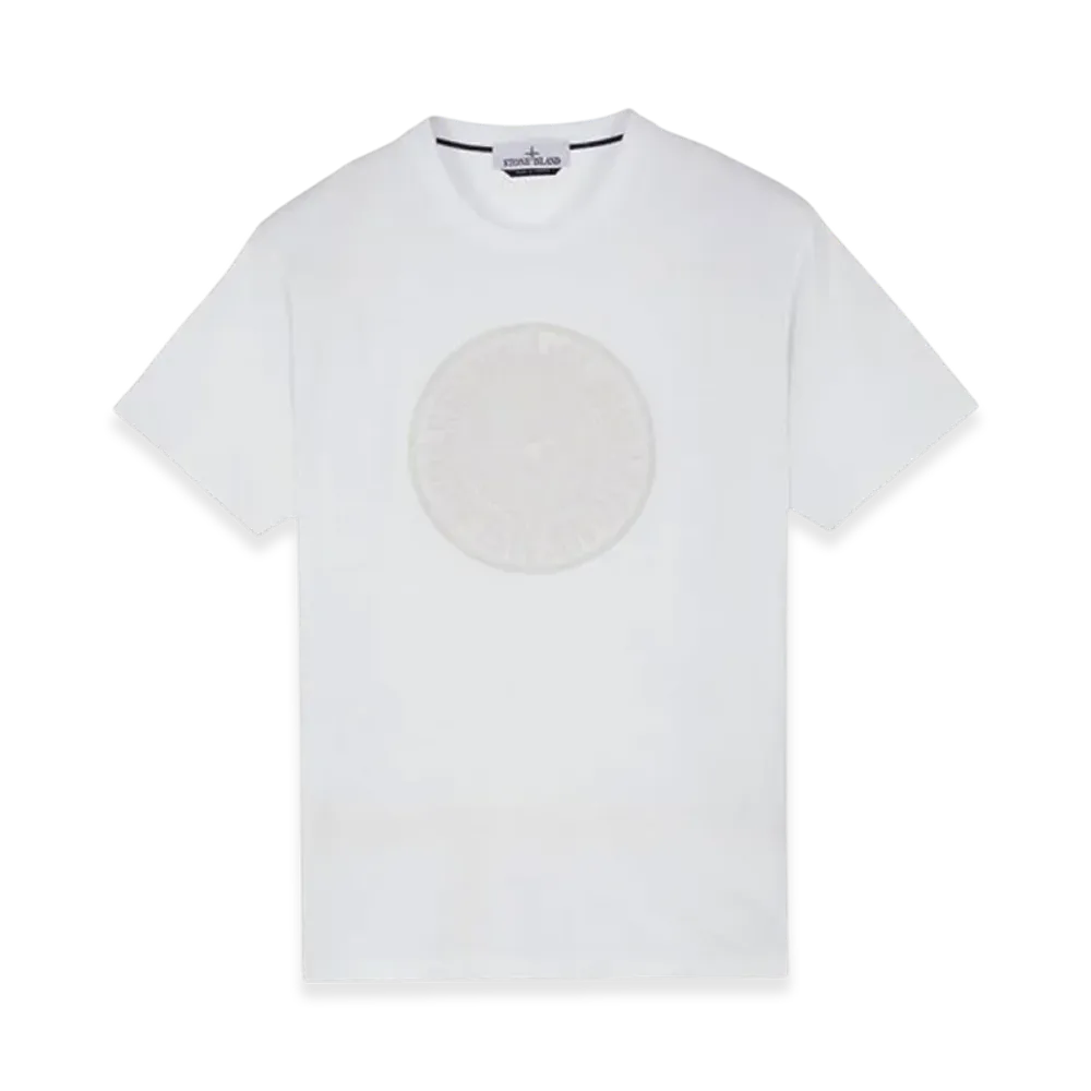 Stone Island 2NS92 Garment Dyed Cotton Jersey Industrial Two Print Short Sleeve T-Shirt "White"