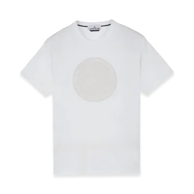 Stone Island 2NS92 Garment Dyed Cotton Jersey Industrial Two Print Short Sleeve T-Shirt "White"