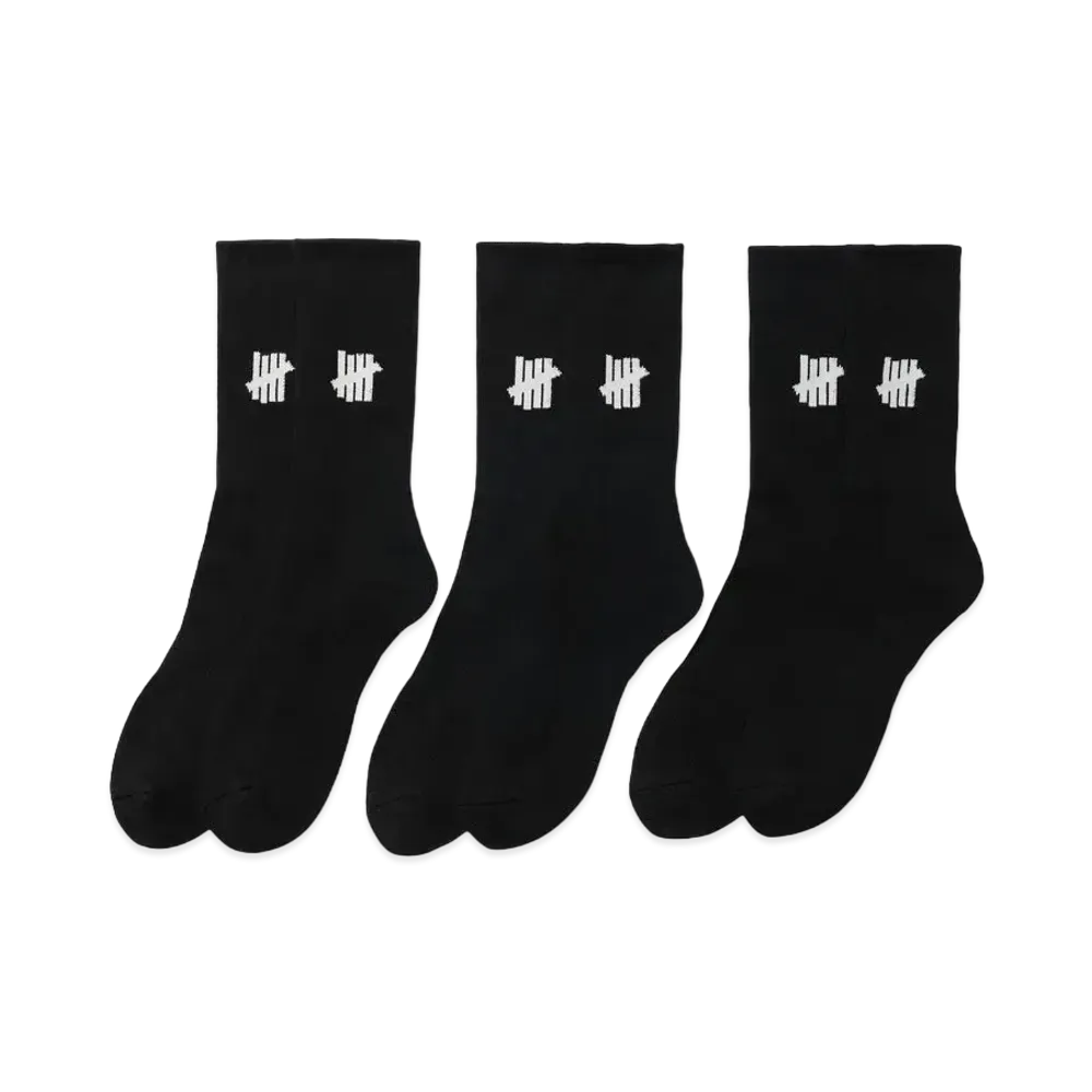 UNDEFEATED Crew Sock 3-Pack "Black"