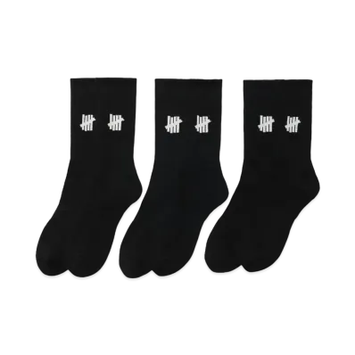 UNDEFEATED Crew Sock 3-Pack "Black"