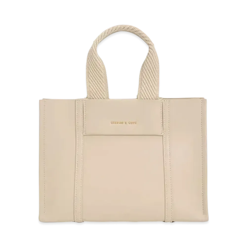 CHARLES & KEITH Mini Sharia Tote Bag "Beige"