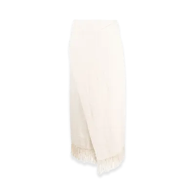 Jil Sander Women's Cotton Blend Midi Skirt "Beige"