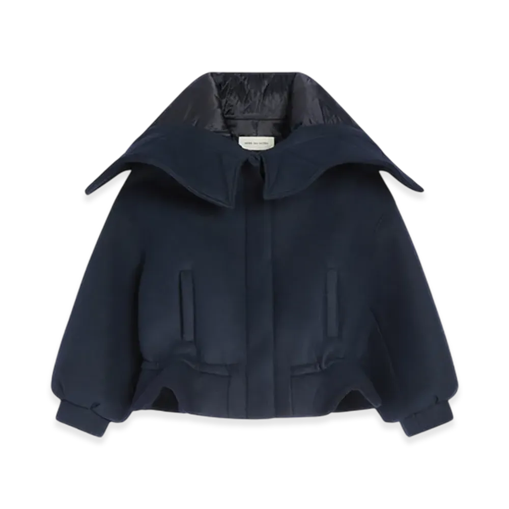 DRIES VAN NOTEN Women's Bonded Short Parka "Navy"