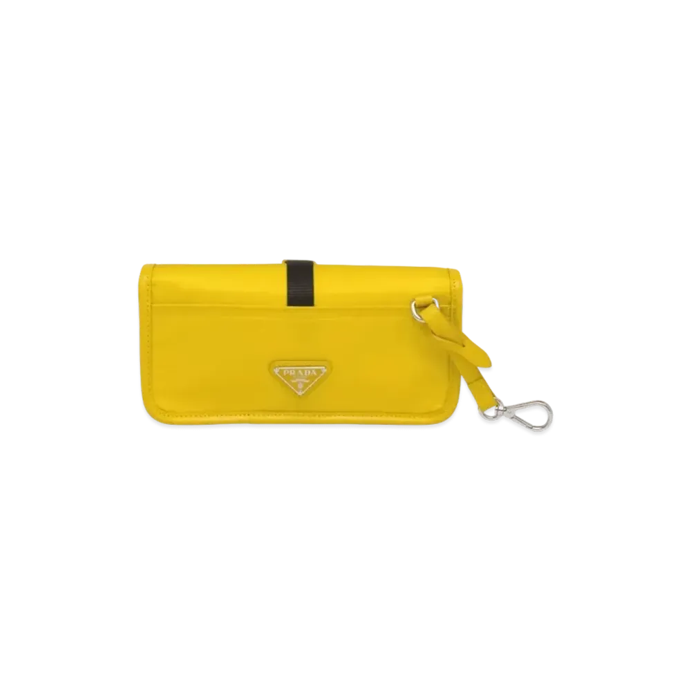 PRADA Re Nylon Saffiano Leather Eyewear Case "Yellow"