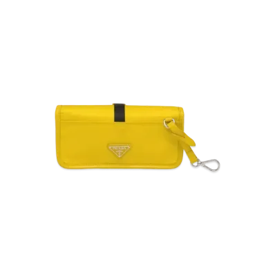 PRADA Re Nylon Saffiano Leather Eyewear Case "Yellow"