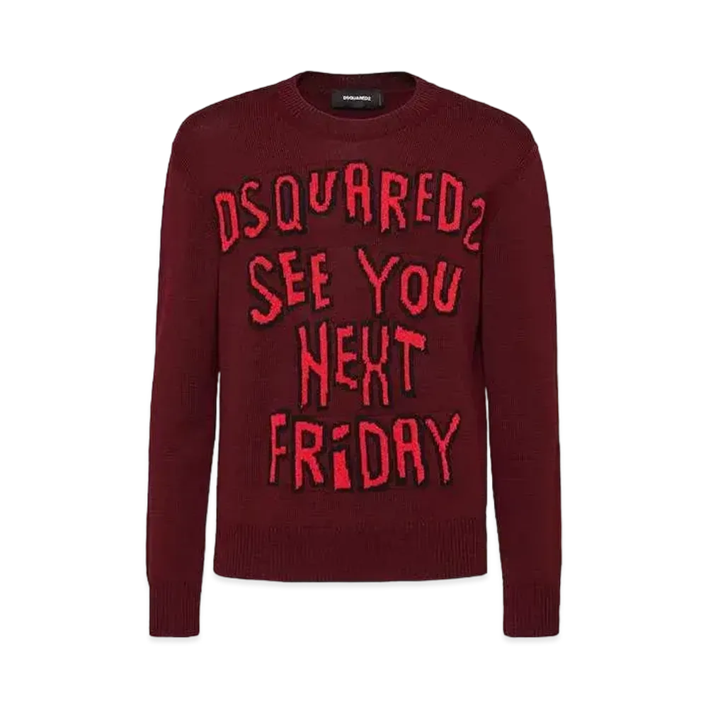 Dsquared2 Jacquarded Crewneck Pullover #1 "Bordeaux"