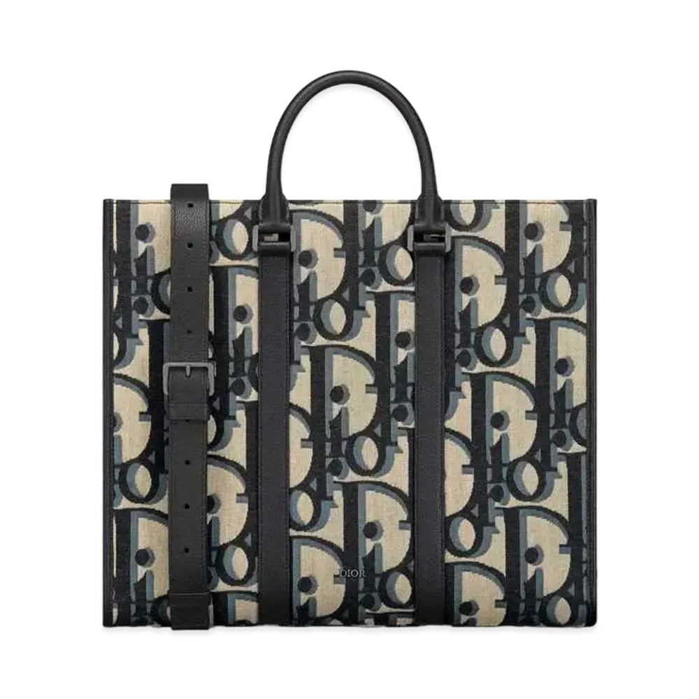 Dior East-West Tote Bag Maxi Dior Oblique Jacquard "Beige/Black"