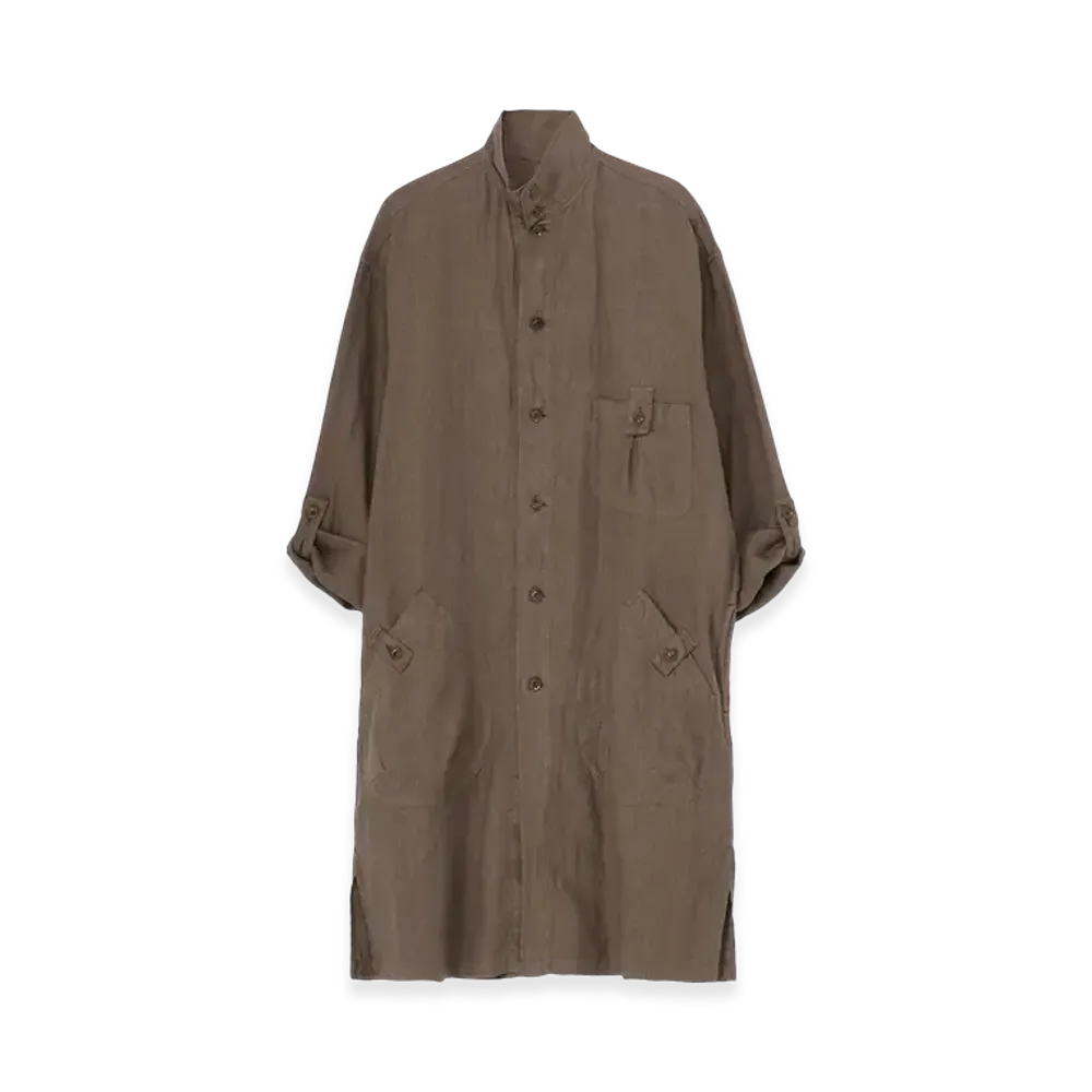 Yohji Yamamoto POUR HOMME Garment Dye Flax Shirt Coat "Khaki"
