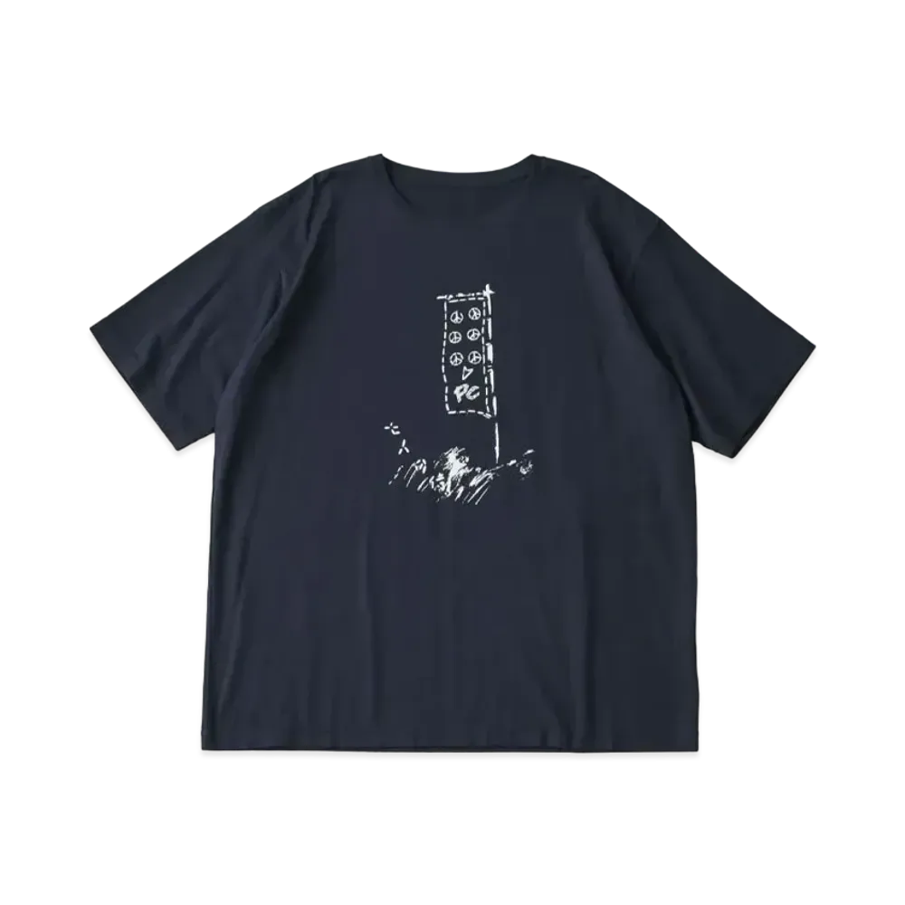 PORTER CLASSIC x Seven Samurai T-shirt Props PC Original Illustration "Navy"