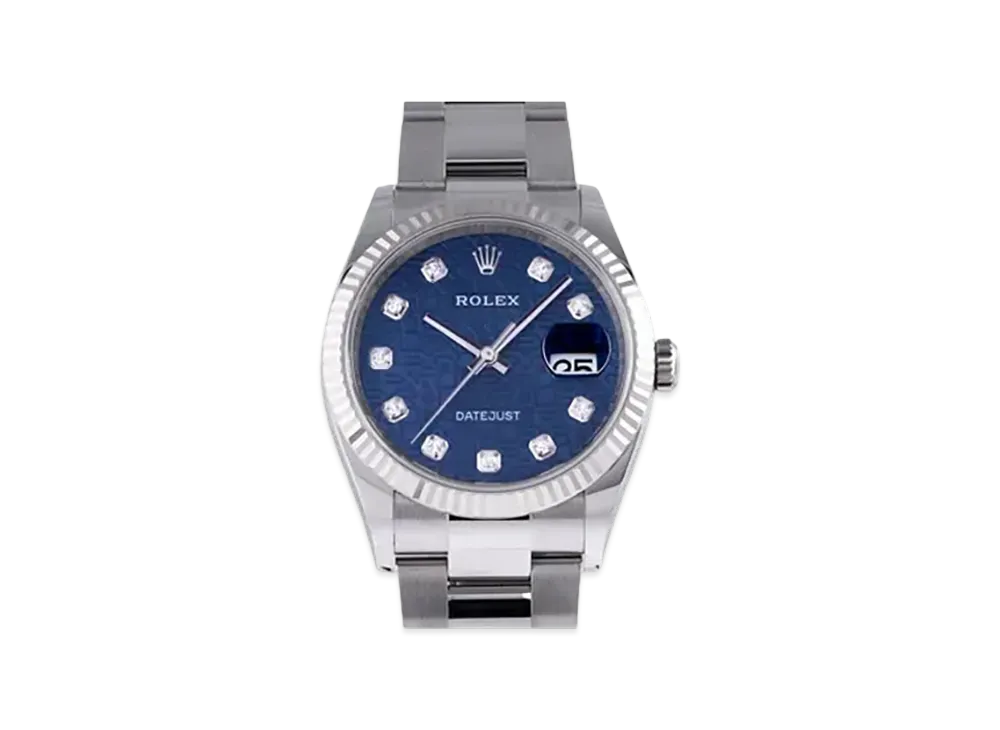 ROLEX Date-Just 36 Blue Dial 10P Diamonds 126234G