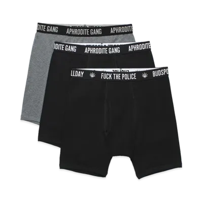 APHRODITEGANG FTP AGH Boxer Briefs 3 Pack "Black/Black/Dark Gray"