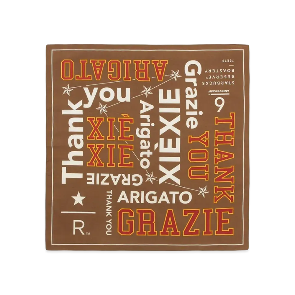 STARBUCKS STAND x BEAMS Reserve Roastery 6th Anniversary Bandana "Brown"