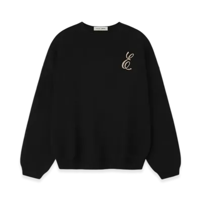 FEAR OF GOD ESSENTIALS Waffle Crewneck Sweater "Vintage Black"