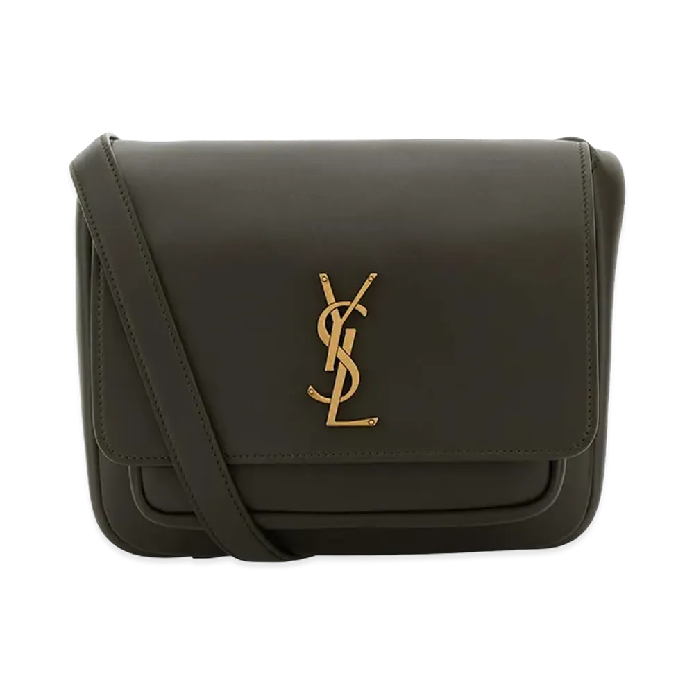 Saint Laurent Women's Bottle Green Leather Niki Crossbody Bag "Green"
