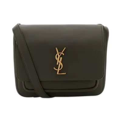 Saint Laurent Women's Bottle Green Leather Niki Crossbody Bag "Green"
