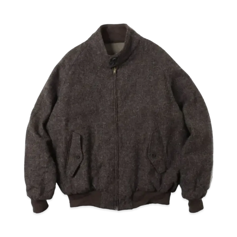 A.PRESSE Tweed Harrington Jacket "Brown"