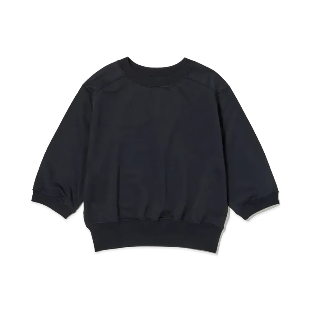 AURALEE Elastic High Gauge Sweat Half Sleeve P/O "INK Black"