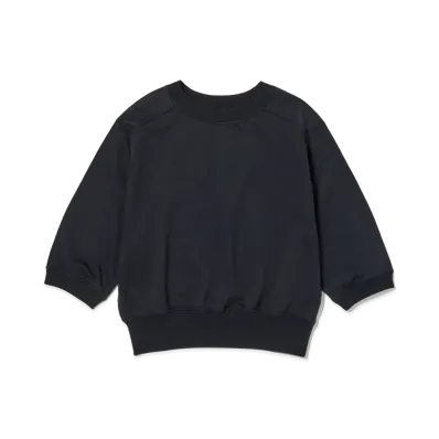 AURALEE Elastic High Gauge Sweat Half Sleeve P/O "INK Black"