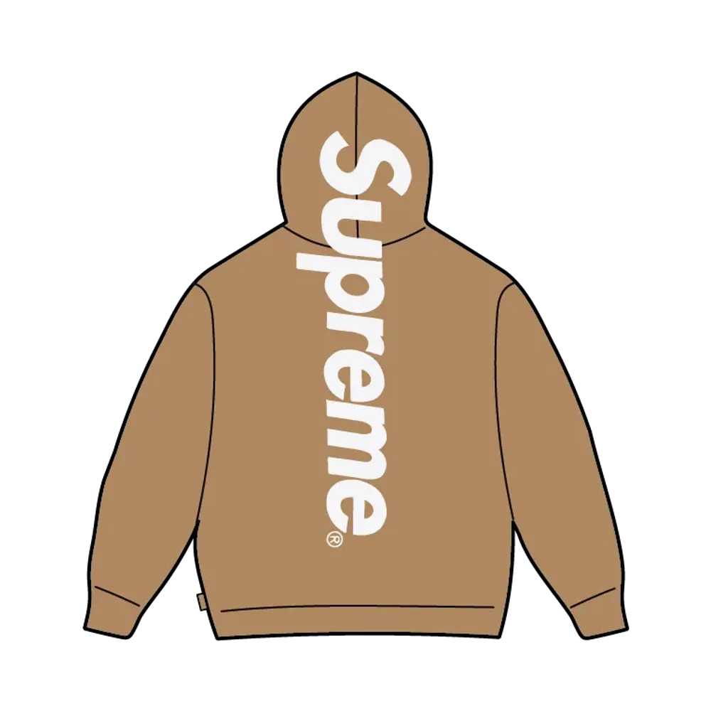 Supreme Satin Applique Hooded Sweatshirt (25FW) "Dark Tan"