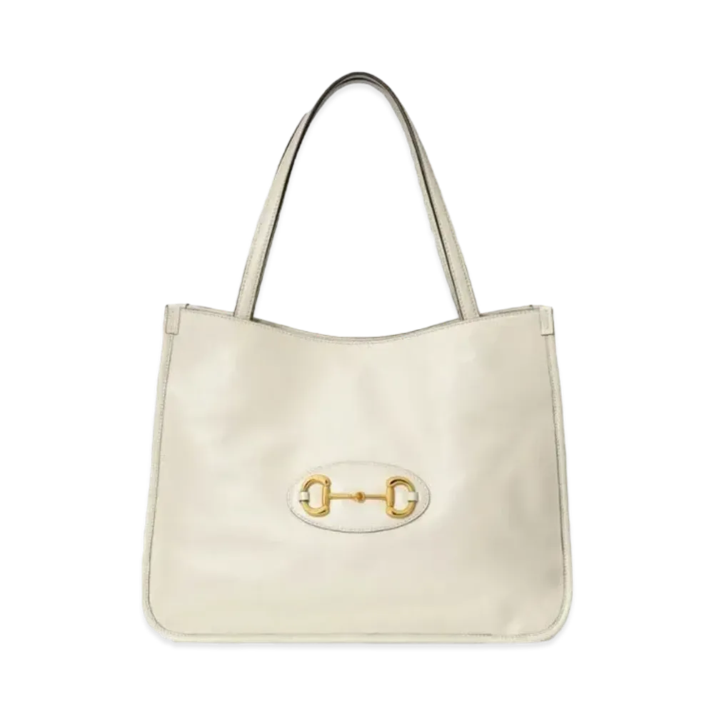 GUCCI Horsebit 1955 Tote Bag "White"