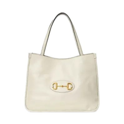 GUCCI Horsebit 1955 Tote Bag "White"
