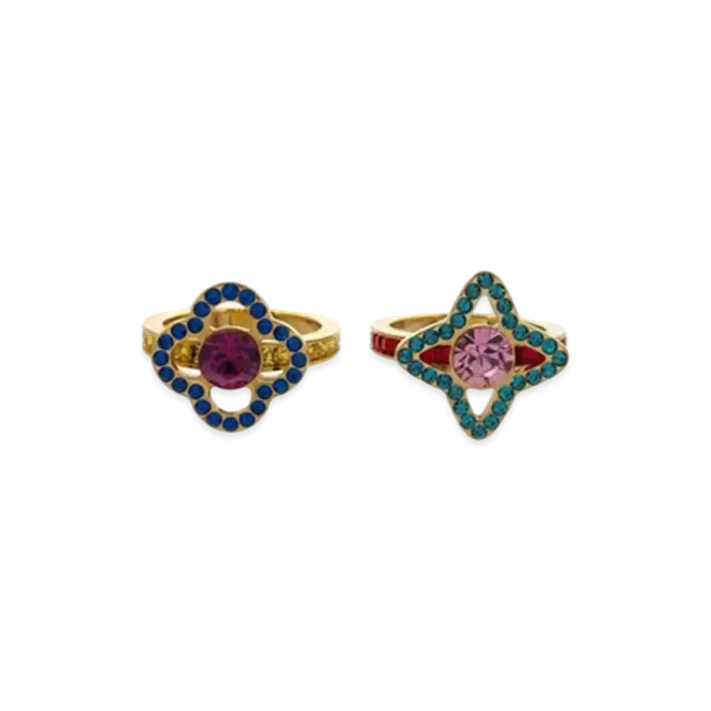 Louis Vuitton Eye Candy Ring Set "Gold/Multicolor"