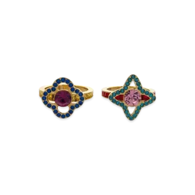 Louis Vuitton Eye Candy Ring Set "Gold/Multicolor"