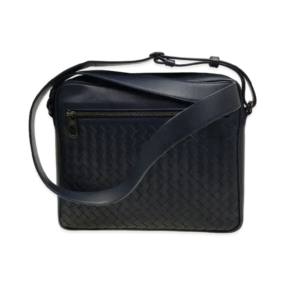 Bottega Veneta Lambskin Shoulder Bag "Blue"