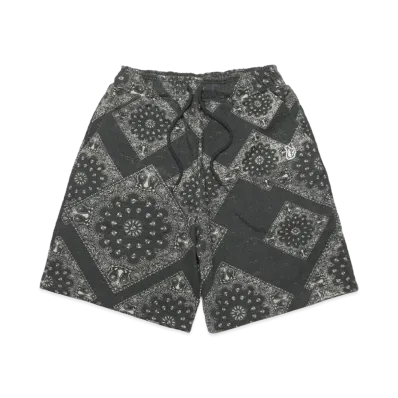 FR2 Original Paisley Pattern Sweat Short Pants "Black"