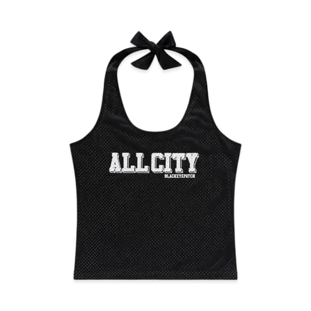 Black Eye Patch All City Mesh Halter Neck "Black"