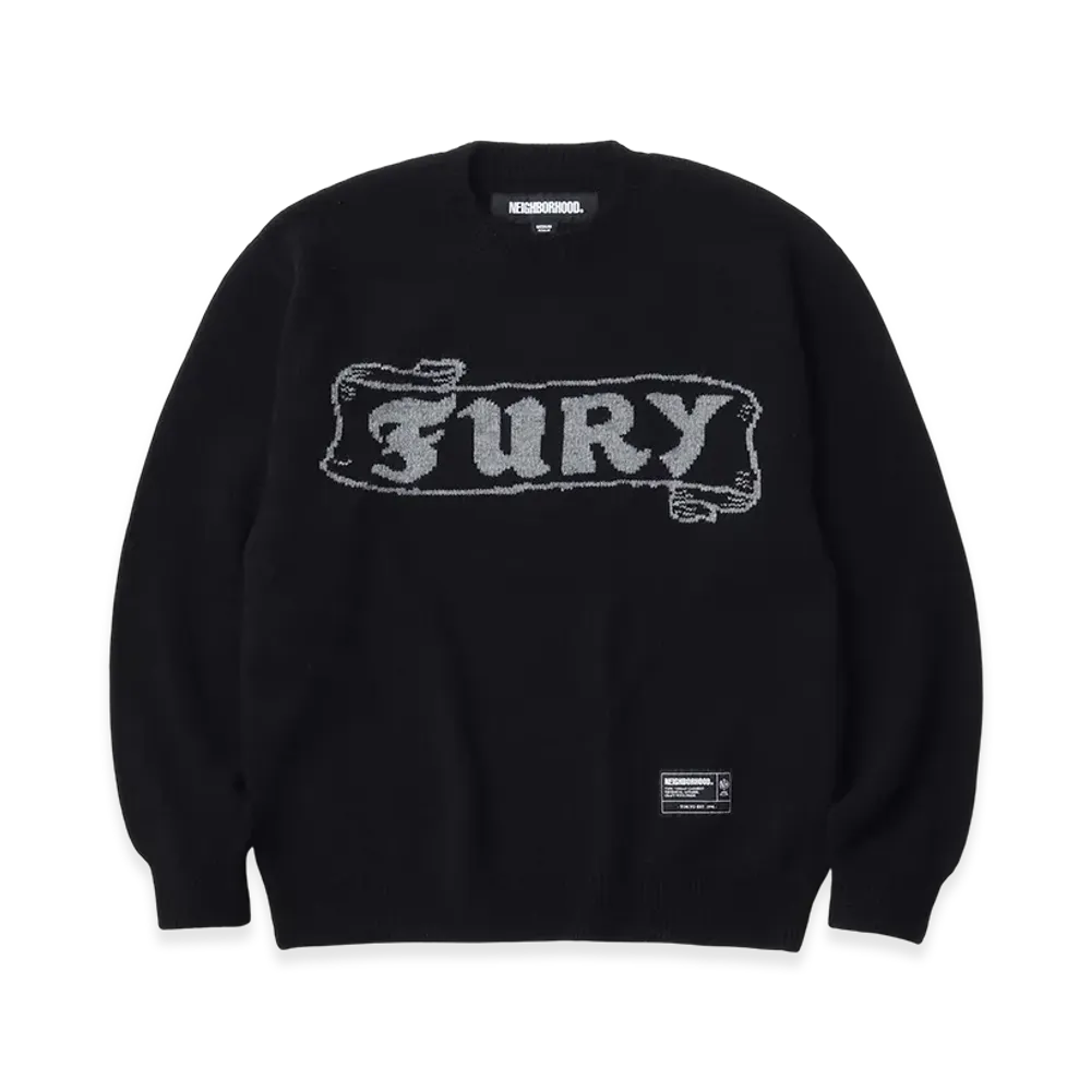 NEIGHBORHOOD Intarsia Crewneck Sweater "Black"