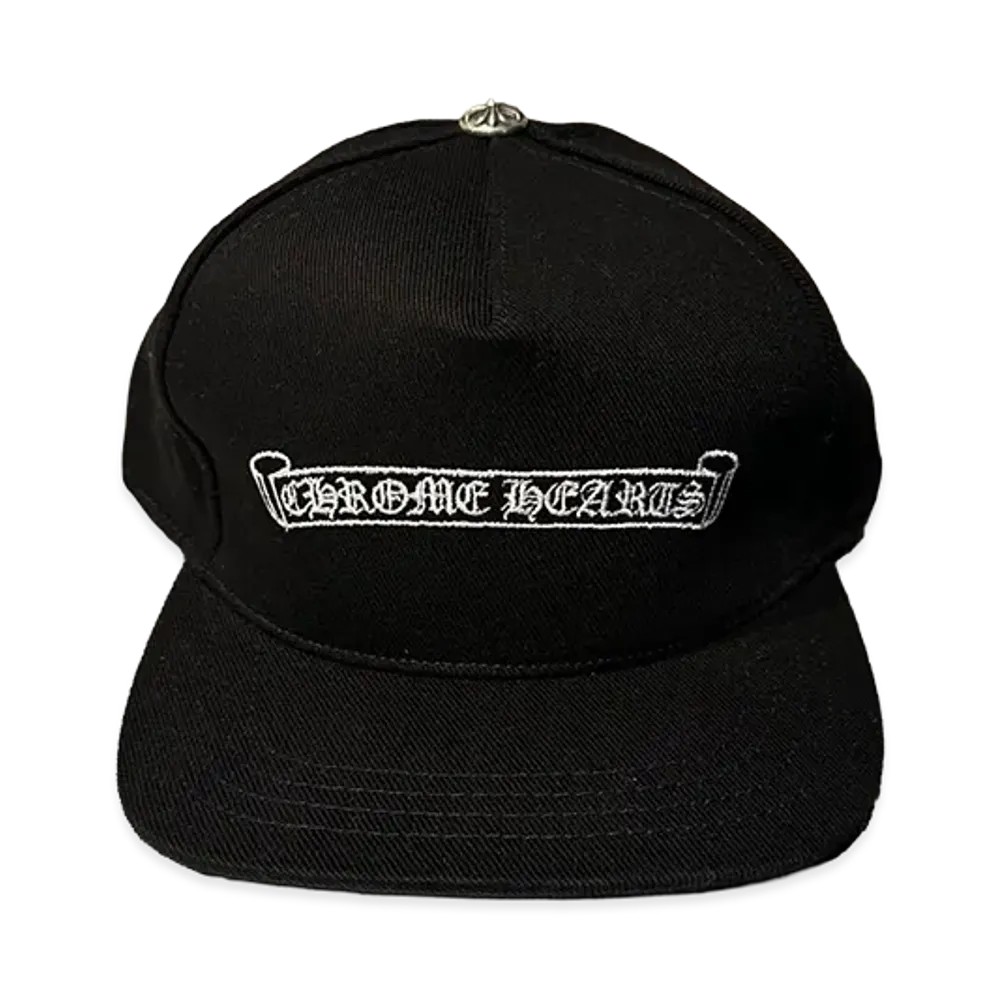 Chrome Hearts Scroll Label Embroidered Cap "Black"