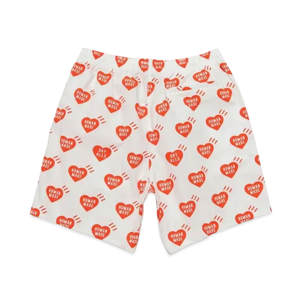 HUMAN MADE HEART ALOHA SHORTS "White"
