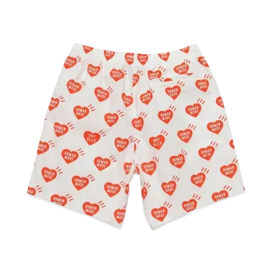 HUMAN MADE HEART ALOHA SHORTS "White"