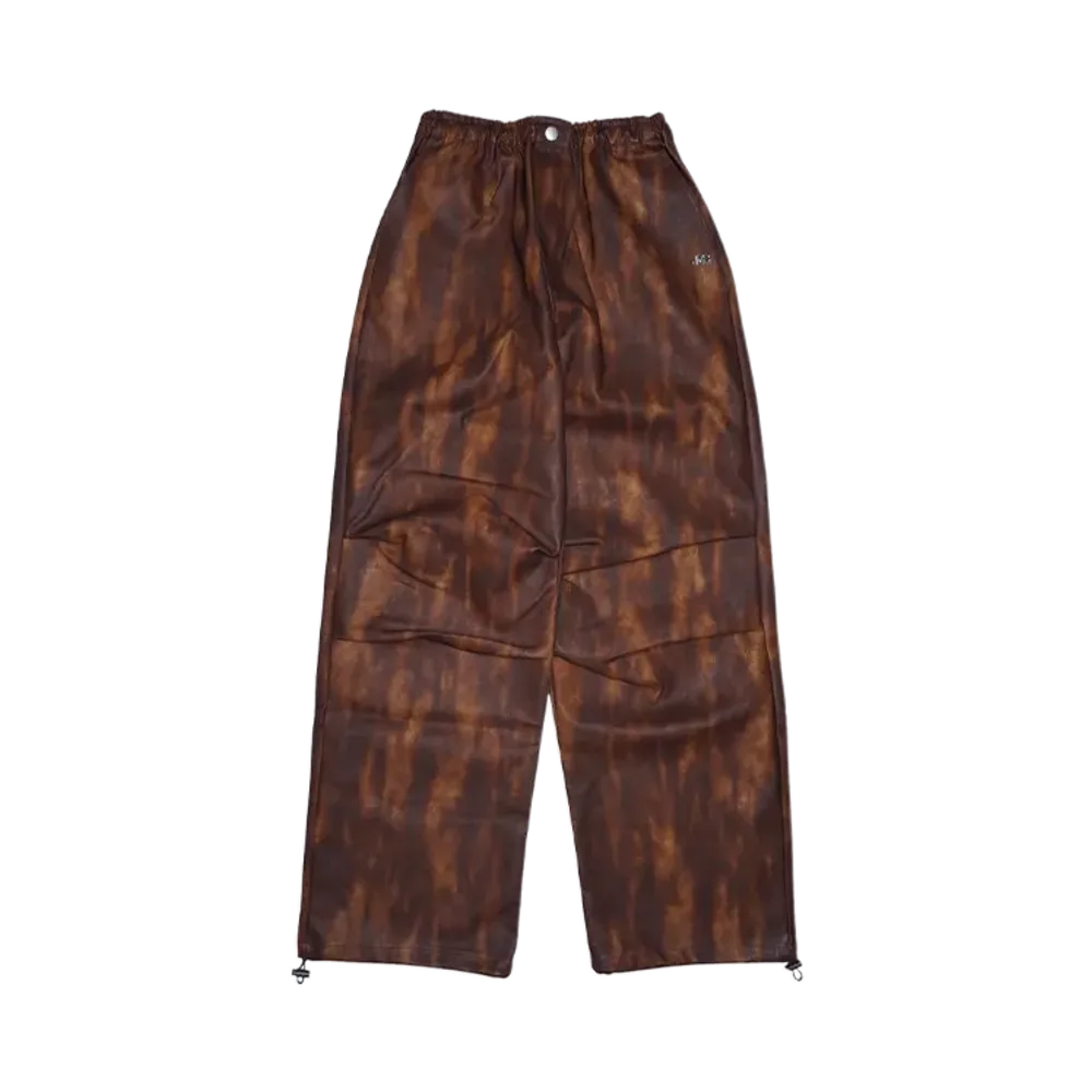HTH vintage faux leather pants "BROWN"