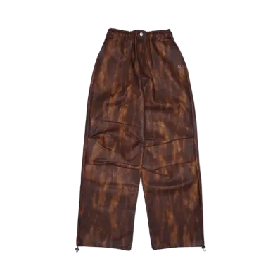 HTH vintage faux leather pants "BROWN"