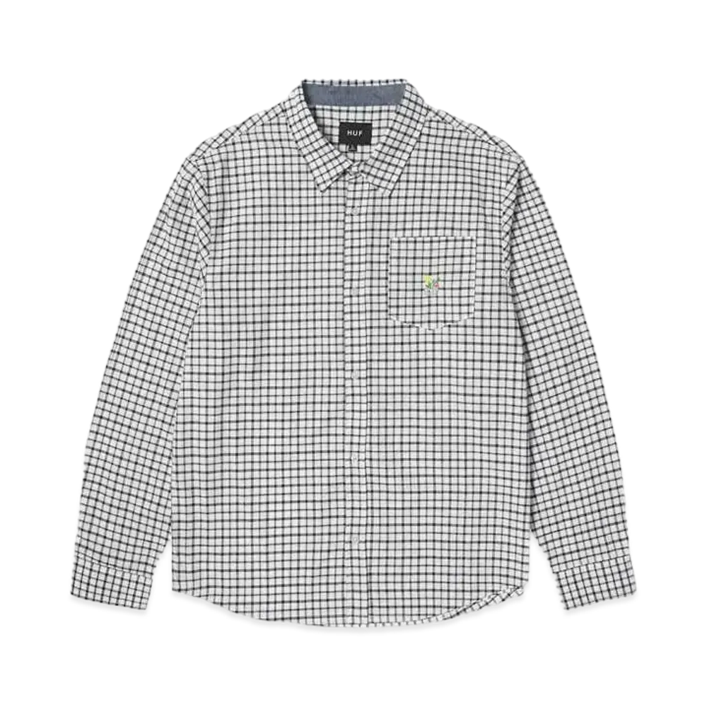 HUF Fall 24 Echo Oxford Plaid Shirt "White"