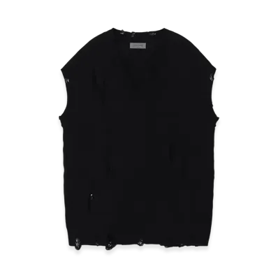 Yohji Yamamoto POUR HOMME 7G2P Jersey V Neck Vest "Black"