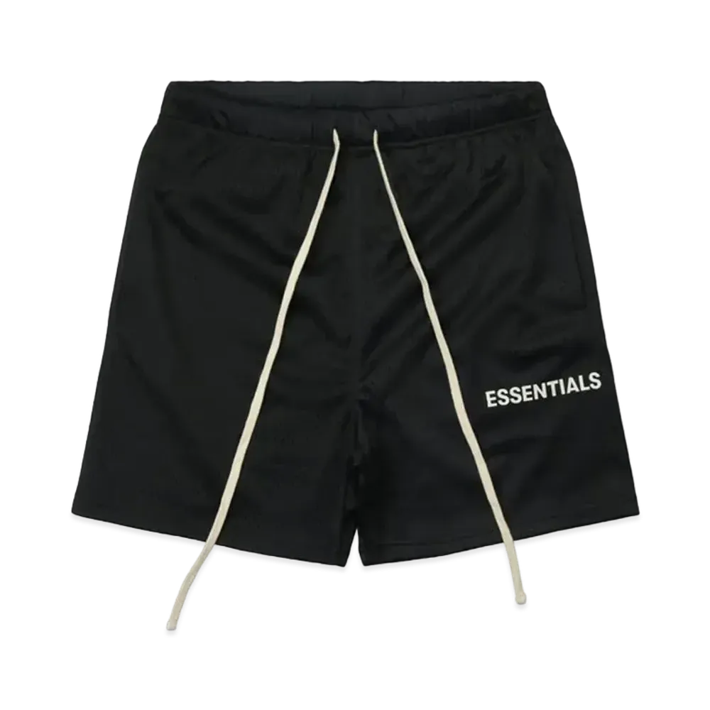 FEAR OF GOD Essentials Graphic Mesh Drawstring Shorts "Black"