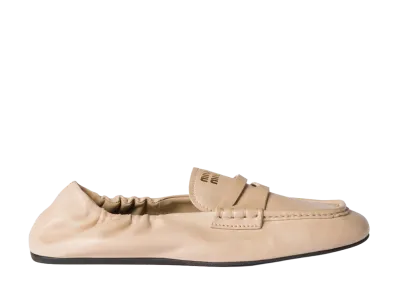 MIU MIU Women's Ruches Nappa Leather Loafers "Cord"