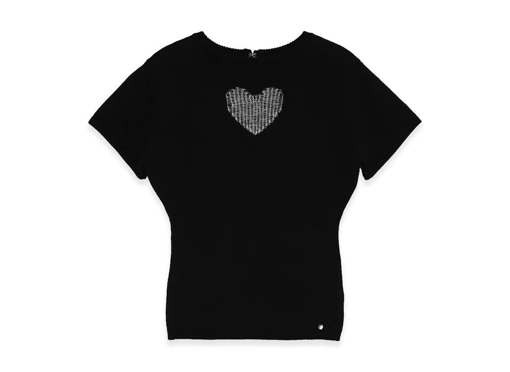 ANDMARY Women's Heart Point Knit Tops "Black"