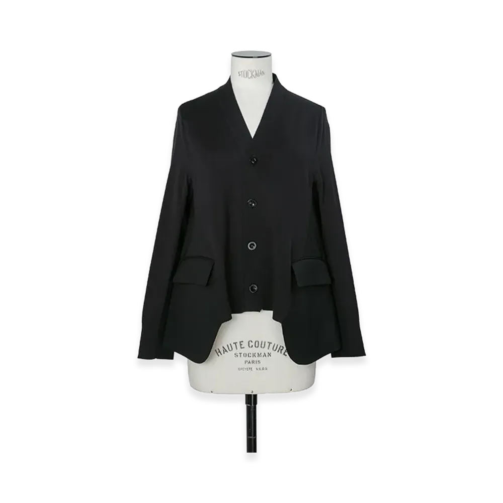 sacai Women's Wool Suiting x Cotton Knit Cardigan "Black"