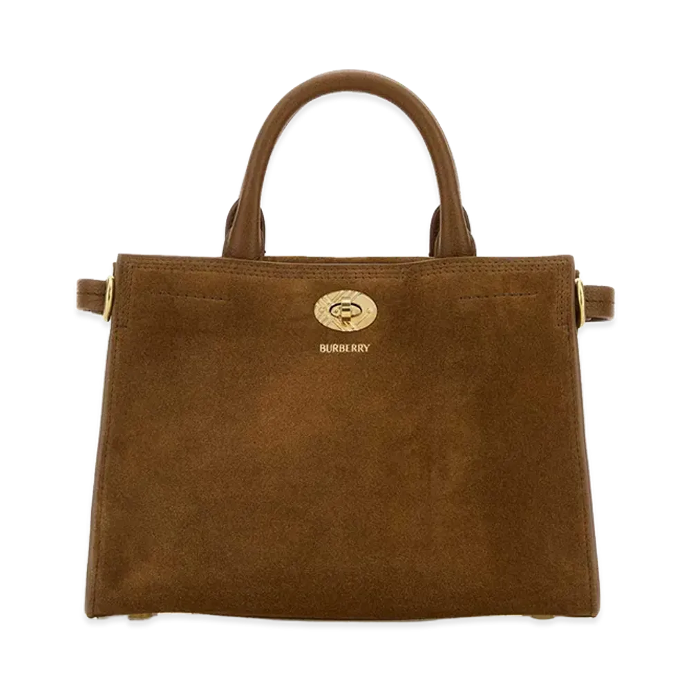 Burberry Women's Suede Mini Cotswolds Handbag "Buff/Brown"