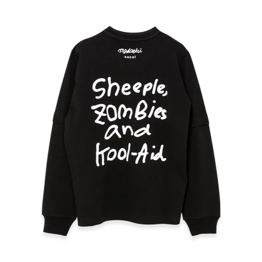 sacai x MADSAKI Print L/S T-Shirt "Black"