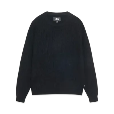Stussy Waffle Knit Cashmere Crew "Black"