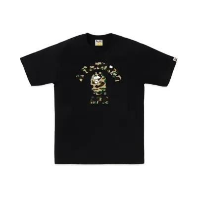 A BATHING APE 1ST Camo College Tee "Black/Yellow"